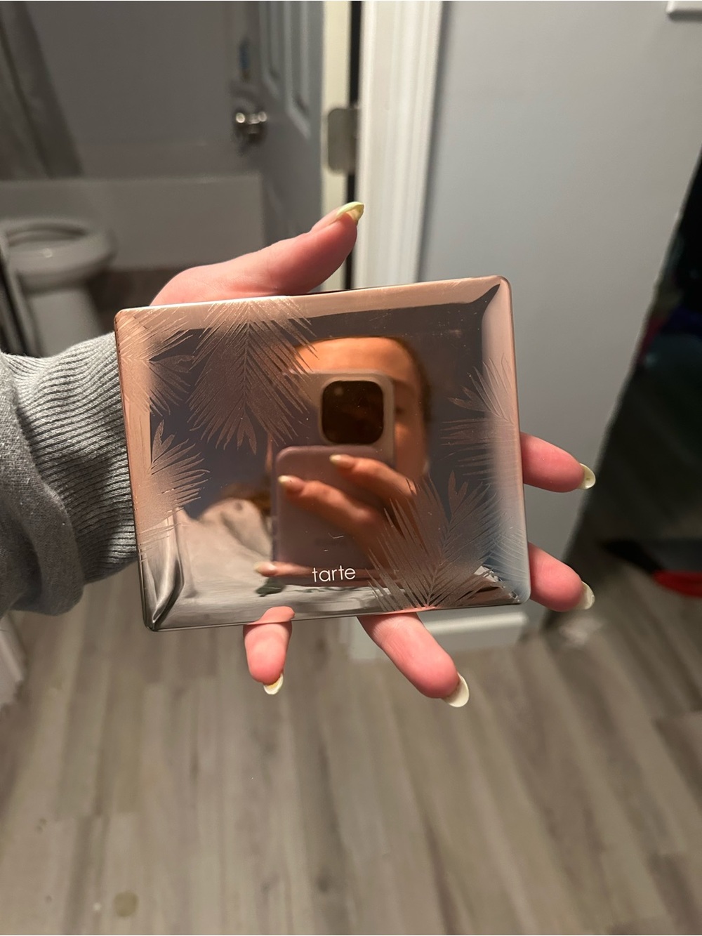 tarte Metallic Rose Compact with Palm Leaf Emboss